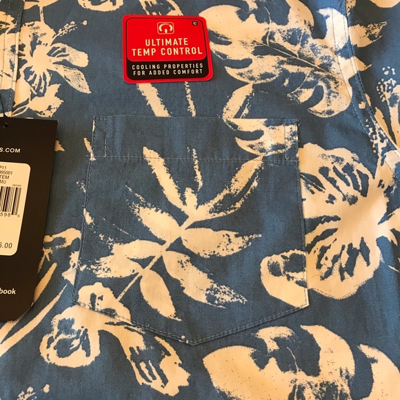 Ralph Lauren CHAPS Floral Button-Down Hawaiian Aloha Shirt, Men's Size L (approx.) cotton blue type Vintage Second Hand